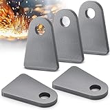 Hicarer 5 Pcs Steel Weld on Tab Universal Shock Mount Flat Tab Brackets Steel Gusset Welding Accessories, with a 1/2