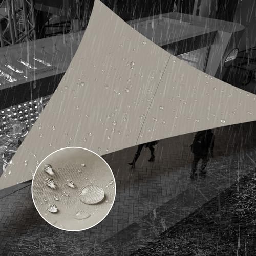 SUNNY GUARD Waterproof Sun Shade Sail 12' x 12' x 12' Taupe Triangle UV Block Sunshade for Backyard Yard Deck Patio Garden Outdoor Activities and Facility(We Make Custom Size) by SUNNY GUARD - Used condition - US$16.30