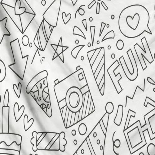 Couverture à colorier lavable 150x127cm Happy Birthday - 8