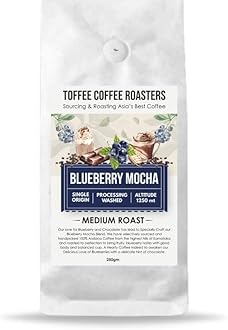 Blueberry Mocha Coffee | Toffee Coffee Roasters | Speciality Blend | 100% Arabica | Medium Roast | Notes: Fruity and Blueberry Notes (Decoction Coffee Maker, 250)
