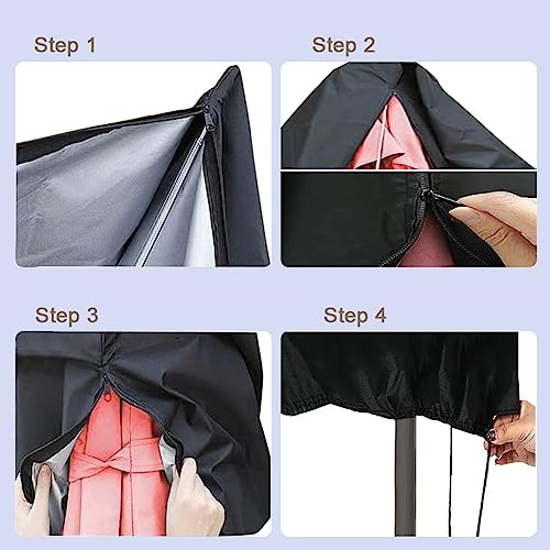Funda Sombrilla Jardin Impermeable, Resistente Al Viento, Antirrayos ,tela Oxford 210D, Funda Protectora Para Parasol Sombrilla Excéntrico Grande Funda Parasol De Patio Con Cremallera ( Tamaño : 210x4 - imagen 6