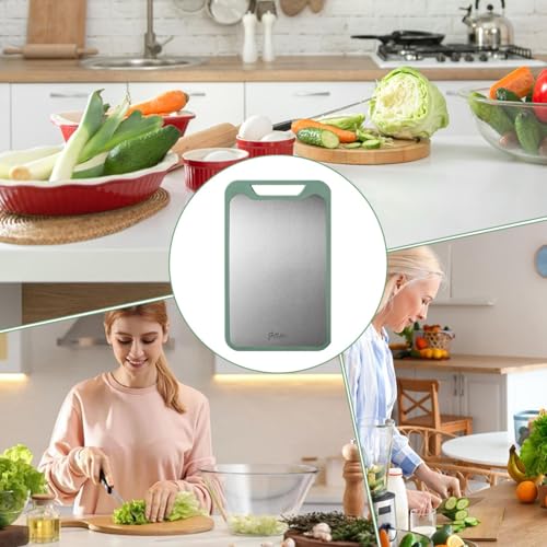 Planche à découper de cuisine en acier inoxydable grande taille robuste multi-usage