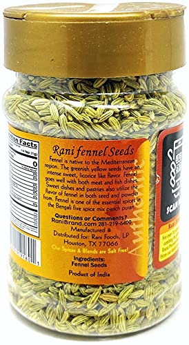 Rani Fennel Seeds (Saunf Sabut) Whole Spice 3Oz (85G) Pet Jar ~ All Natural | Gluten Friendly | Non-Gmo | Vegan | Indian Origin #TOP4