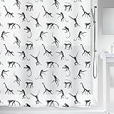 Spirella Anti-Schimmel Duschvorhang - Anti-Bakteriell, waschbar, wasserdicht - Peva, „AFFE“ 180x200cm Weiß