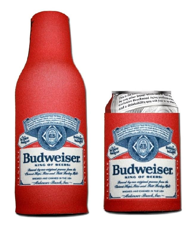 King of Beers Bottle Suit Holder Cooler Kaddy Huggie Coolie Bud