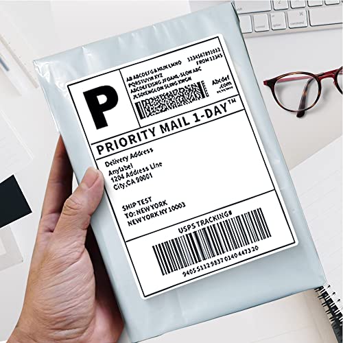 Image of POLYSELLS 200 pcs 6x9 Inches White (Silver) Poly Mailers Shipping Envelopes, Strong Adhesive Sealing, Waterproof, and Tear-resistant Postal Mailing Bags for Small Business, Clothes, Non-Fragile Items