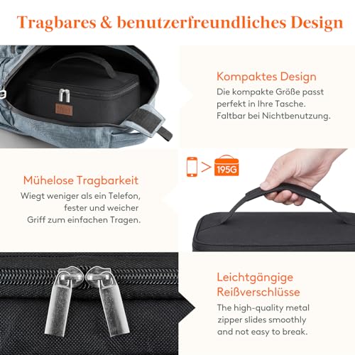 Lifewit Kühltasche Klein Isolierte für Männer Frauen, Faltbar Lunchbox Lunchtasche Isoliertasche Tragbare Kühlbox für Herren Damen für Picknicks Arbeit, Schwarz 6L 3
