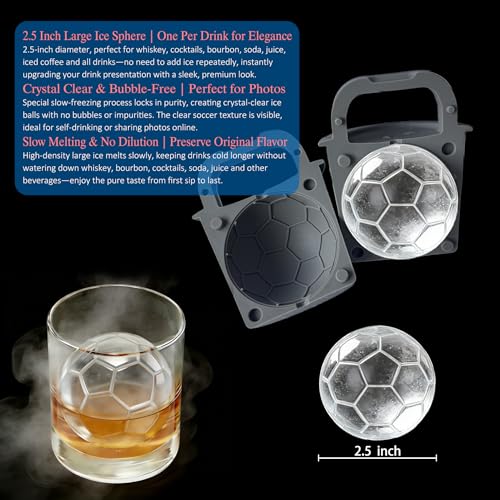 Molde para hielo esférico de balón de fútbol 2.5 pulg. miniatura 4