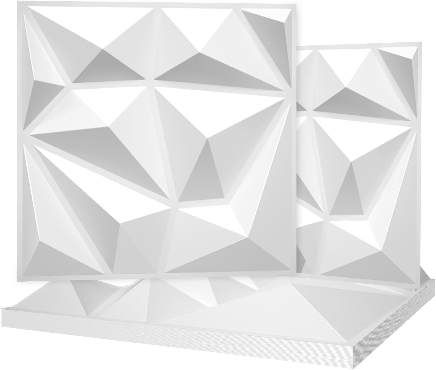 33 Pack Decorative 3D Wall Panels for Interior Wall Decor,12''x12'' Black Diamond Design Accent Wall Panles for Living Room,TV Wall Background,Bedroom