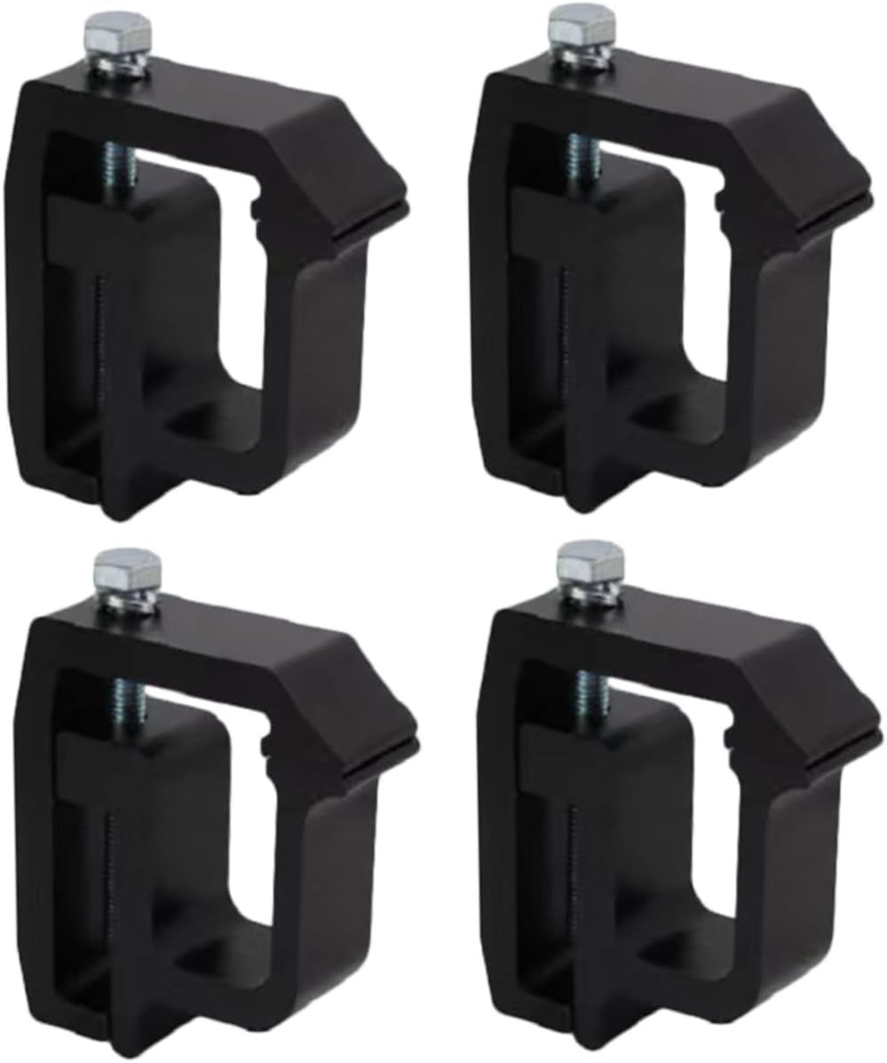 Ciieeo 4pcs Heavy Duty Truck Cap Mounting Clamps Aluminum Alloy Camper Shell Clamps for Truck Bed Compatible Ladder Rack and Canopy Accessories