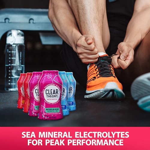 Image of Clear Theory Water Flavoring Drops with Electrolytes, Water Enhancer Liquid Flavored Water Drink Mix, Hydration for Kids, Vegan, Gluten Free, Low Calorie, 6 Pack (Fruit Punch, Blue Raspberry & Watermelon Berry)