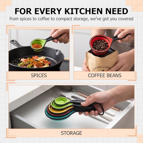 Set de 8 tazas medidoras plegables de silicona miniatura 5
