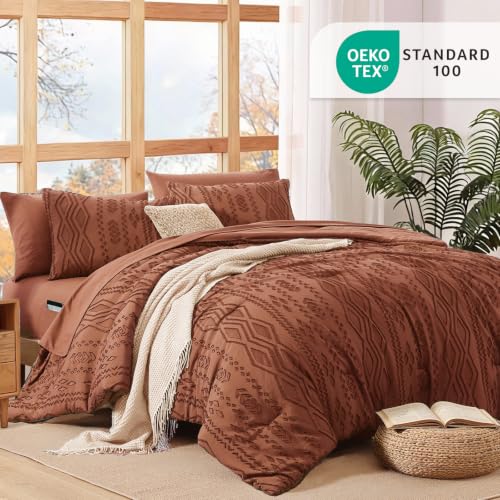 Image of Full Size Comforter Set- 7 Pieces Tufted Bed in a Bag Full Bedding Sets