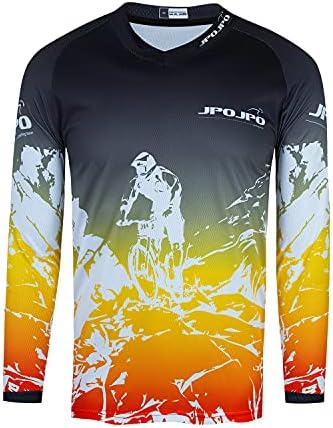Weimostar Fietsenshirt voor kinderen, mountainbikeshirt met lange mouwen voor jongens, motocrossshirt voor downhill, bovenkleding, 232, 10 jaar