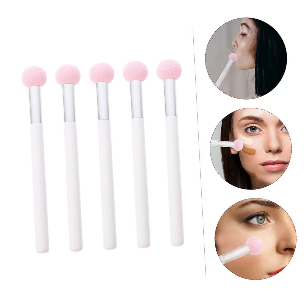 FOMIYES 4 Set Di Strumenti Per Il Trucco Asciutto Bagnato Spugna A Doppio Uso Spugna Pennello Trucco Dettaglio Lattice - 5 Pezzi * 4