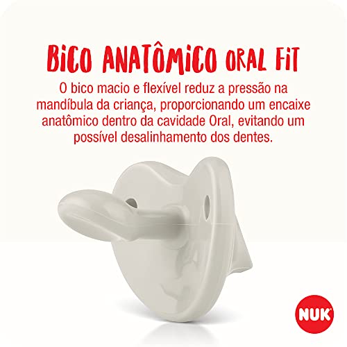 NUK Kit C/ 2 Chupetas Sensitive Soft Fashion 100% Silicone Neutral S1