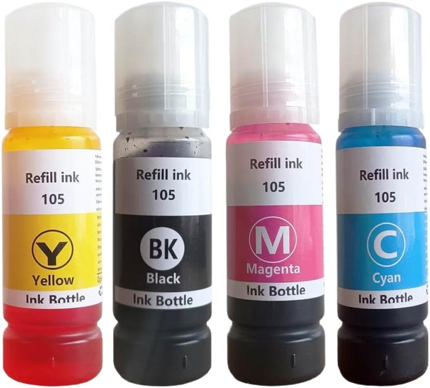 Dye Ink Refill Compatible with ET-2700 ET-2750 ET-3700 ET-3750 ET-4750 ET-7750 102 105 106 (4pcs)