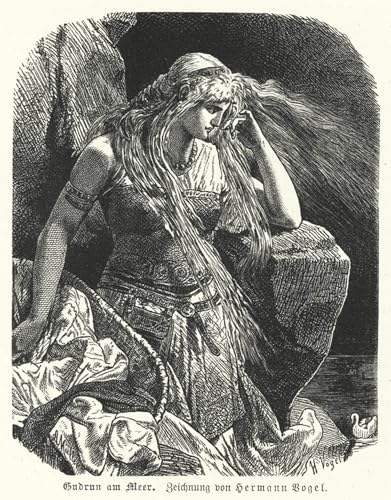 Impression d'affiches toile Gudrun au bord de par Hermann Vogel portrait 60x90cm