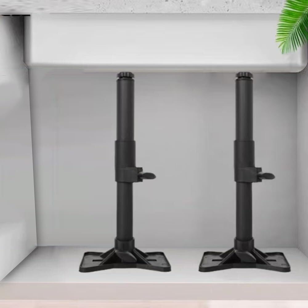 Regulowane nogi, wsporniki podblatowe do zlewu bez wiercenia, zestaw naprawczy do zlewu kuchennego ze stali nierdzewnej, pręt podporowy, nogi do szafek(Height 25 35 cm(9.8" 13.8"))