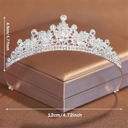 Tiara de cristal para novia y coronas de pelo brillantes para bodas 6