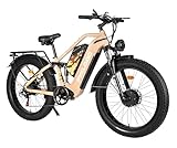 🚀🚀【Daul-Motor Electric Bike】Equipped with TWO 1500W high speed brushless motors, providing electric bikes strong power and climbing capabilities, assists the speed up to 35MPH. With 7-Speed Gear, our ebike will take u anywhere freely whether it’s sno...