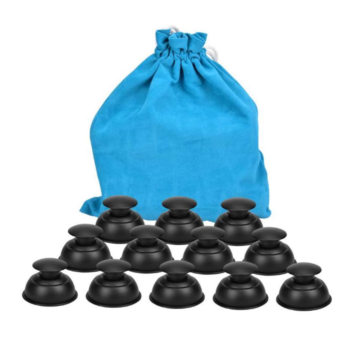 Lot De 12 Ventouses De Massage En Silicone, Thérapie Par Ventouses Sous Vide, Couleur Noire, Pour Soulagement Corporel, Adapté Hommes Et Femmes, Usage Et Détente Musculaire