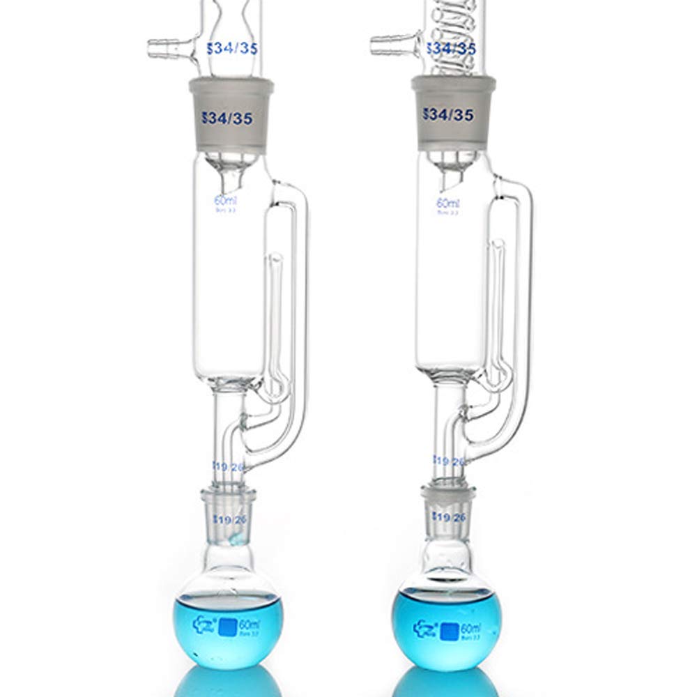 Fat Extractor Serpentine Sphärische verdickte Destilliergeräte Standkolben Soxhlet Extractor (500ml,spherical)