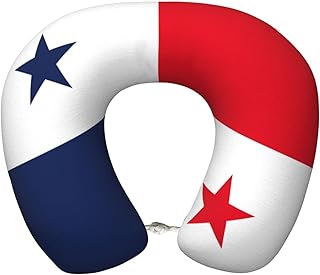 Flag of Panama Print Cervical Neck Pillow, Premium Airplane Travel Essentials During Air Travel and Long Flights
