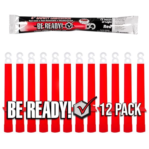 Windy-City-Novelties-Be-Ready-Red-Glow-Sticks-Industrial-Grade-12-Hour-Illumination-Emergency-Safety-Chemical-Light