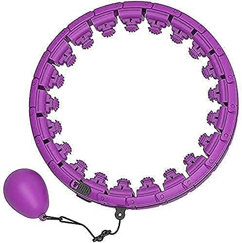 Smart Hula Hoop，Hula Hoops for Adults Weight Loss, Circle Weighted Hula Hoops 2 in 1 Abdomen Fitness Hula Hoops, 24 Detachable Knots Hula Hoops With automatic rotation and a 360-degree massage