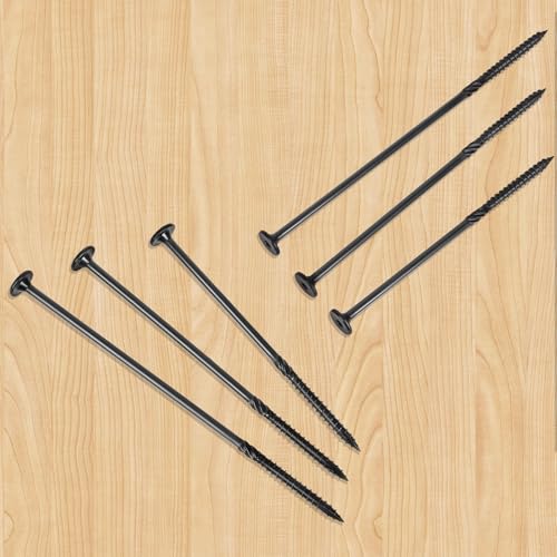 #14 x 2" Tornillos para madera, tornillos para terrazas resistentes para exteriores, tornillos de cubierta con cabeza de estrella, recubrimiento epóxico negro resistente a la oxidación para cercas y maderas, con punta estrella T30, 50 piezas miniatura 5