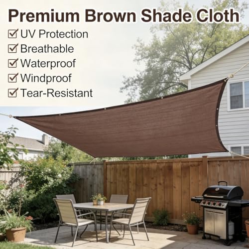 Filet d'ombrage contre la chaleur : bâche marron 8x10 m œillets - 5