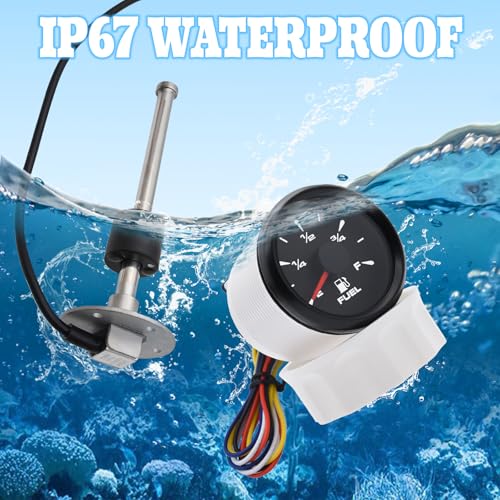 Geloo Fuel Sending Unit with Fuel Gauge Kits 16\" (400mm) Boat 316 Stainless Steel Fuel Level Sensor Fuel Water Tank Sender Gas Tank Sending Unit Boat Gauge for Boat Truck RV 240-33ohm - Thumbnail 3