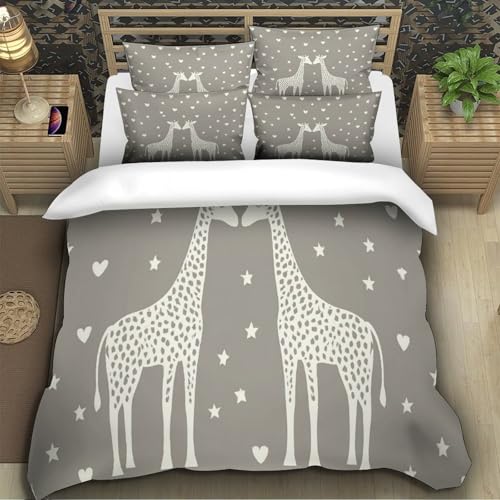 Housse de couette chiot berger allemand anti-plis parure de lit super douce 260x220cm