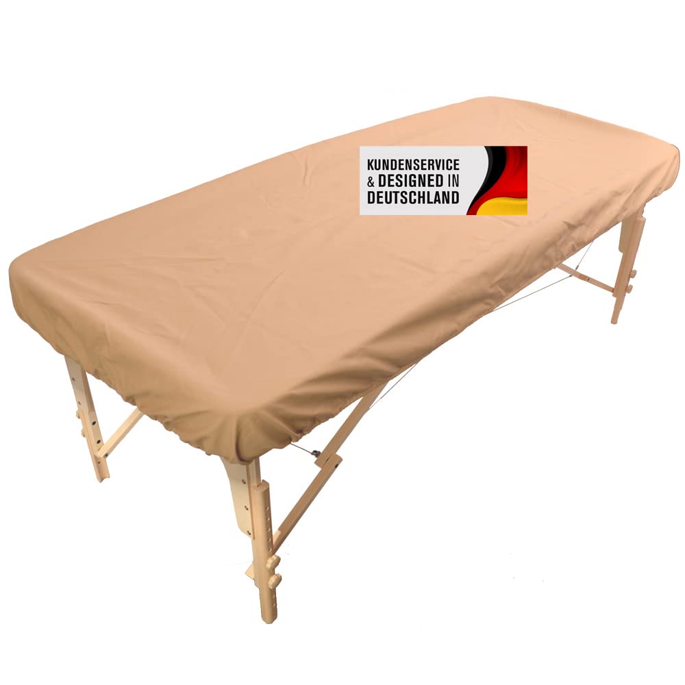 Copri lettino da massaggio impermeabile e oleorepellente in poliuretano per lettino da massaggio con elastico Rivestimento in PU per lettino terapeutico (beige)