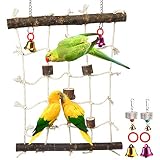 Parrot Climbing Ladder Toys,Bird Rope Wooden Ladder Swing Ladder Hanging Cage Perch Stand Chew Toys