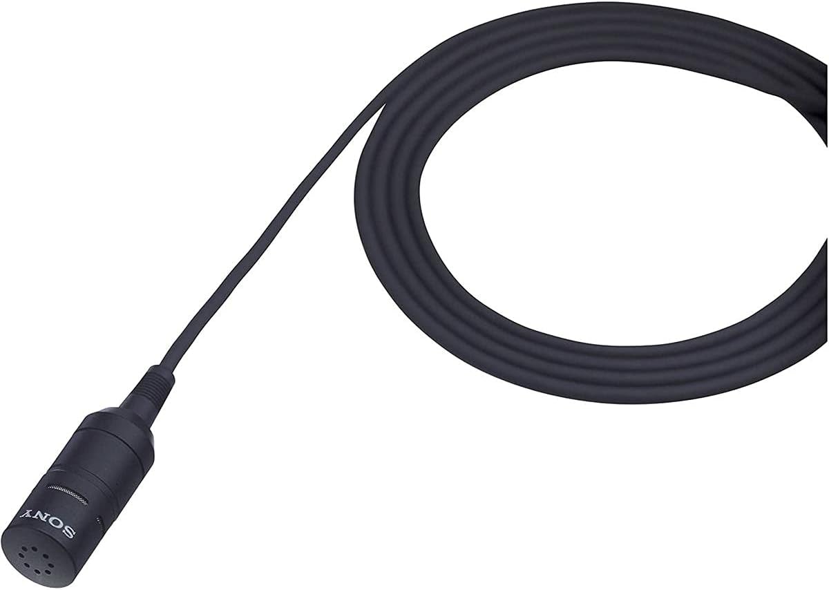 Sony ECM66B Electret Condenser Lavalier Microphone, Black