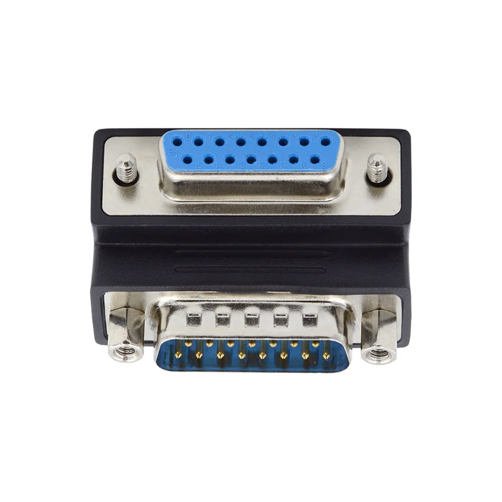 DSUB RS232 D-subminiaturizzato 15 pin maschio a femmina adattatore di estensione DB connettore giù 90 gradi angolato