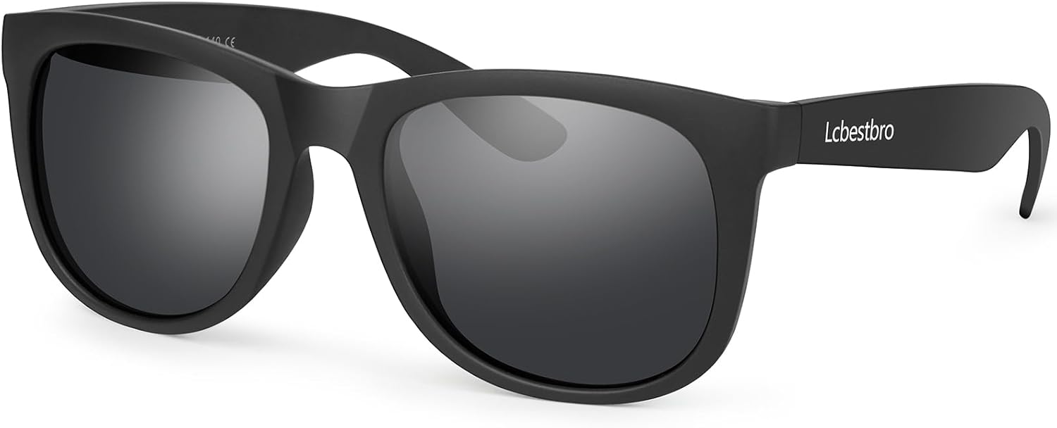 Sunglasses for Men and Women, Lightweight Black Polarized Sun Glasses Driving UV Protection