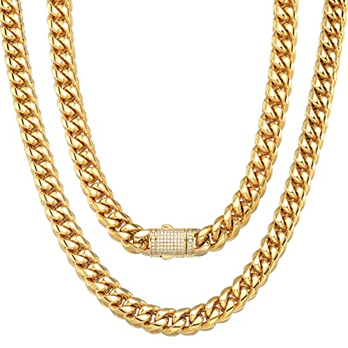Chaîne cubaine Miami homme collier gourmette 18k bijou tendance masculin