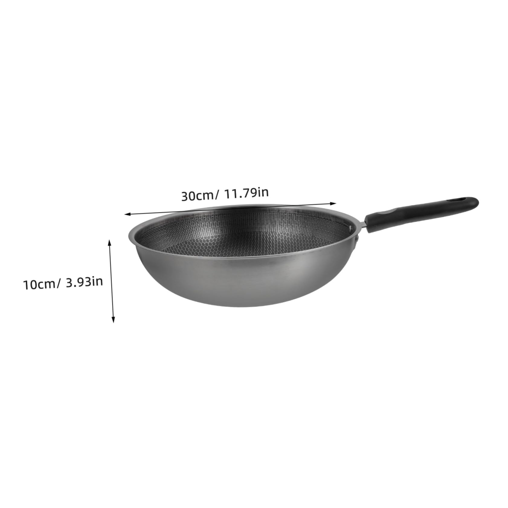 Hemobllo Padella in Acciaio Inox 32 Cm a Nido D’ape Antiaderente Manico Ergonomico, Leggera e Resistente, Adatta a Piani Cottura Gas, Elettrici e Induzione Per Uso Domestico Quotidiano
