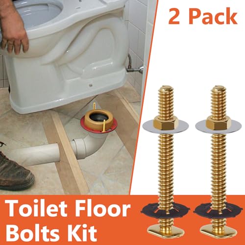 boeemi Toilet Bolts for Floor, 2 Pack Toilet Flange Bolts Seal, Toilet Wax Ring Replacement Part Include Solid-Brass Bolts with Washers and Nuts - Thumbnail 6