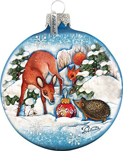 Forest Fends Ball Glass Ornament Wildlife - 73412 by G.DeBrekht