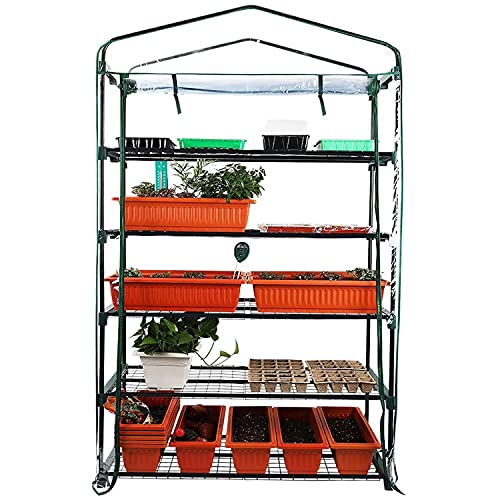 Worth Garden 50% Extra Wide Mini Greenhouse 5 Tier Portable Plant Green House 40in Wide -Sturdy Gardening Shelves with PVC Cover - Indoor & Outdoor Wheatgrass Growing - 19″x40″x75″ - Thumbnail 6