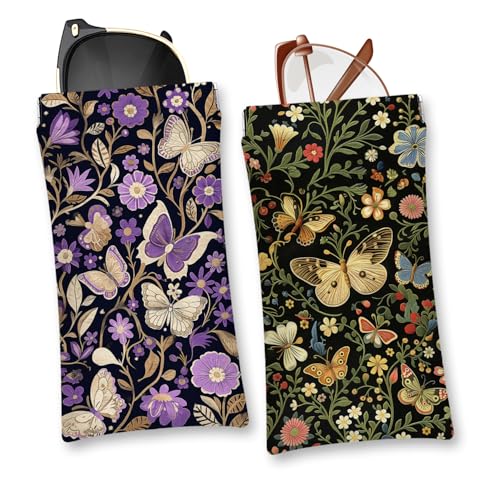 Image of Eyeglasses Sunglasses Case PU Soft Squeeze Top Glasses Pouch for Women Men,Animal Pattern Portable Anti Scratch