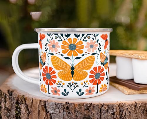 Taza Camping Esmaltada Floral Loftipop 16oz miniatura 4
