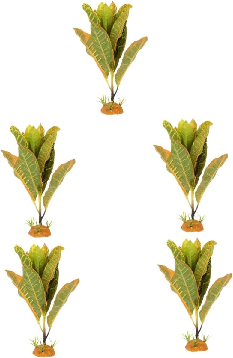 BESPORTBLE 5pcs Artificial Reptile Plant Aquarium Live Plant Ornament Decorative Snake Fish Tank Decor Reptile Terrarium Decor