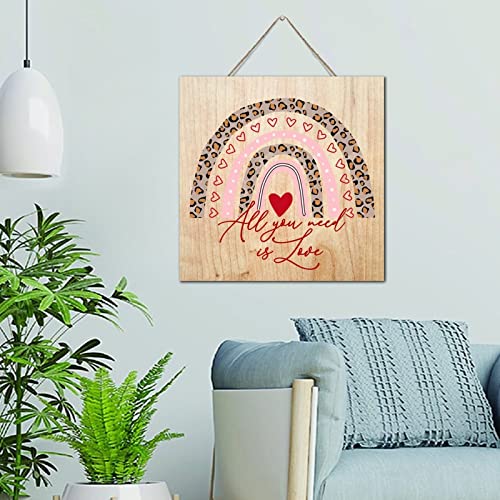 All You Need Is Love plaque en bois décorative esprit bohème rose