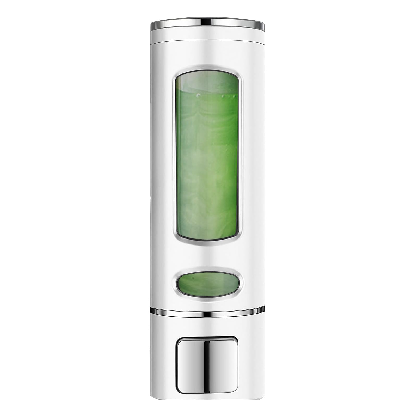 White Soap Dispenser Wall Mounted No Drill Installation for Liquid Lotion Shower