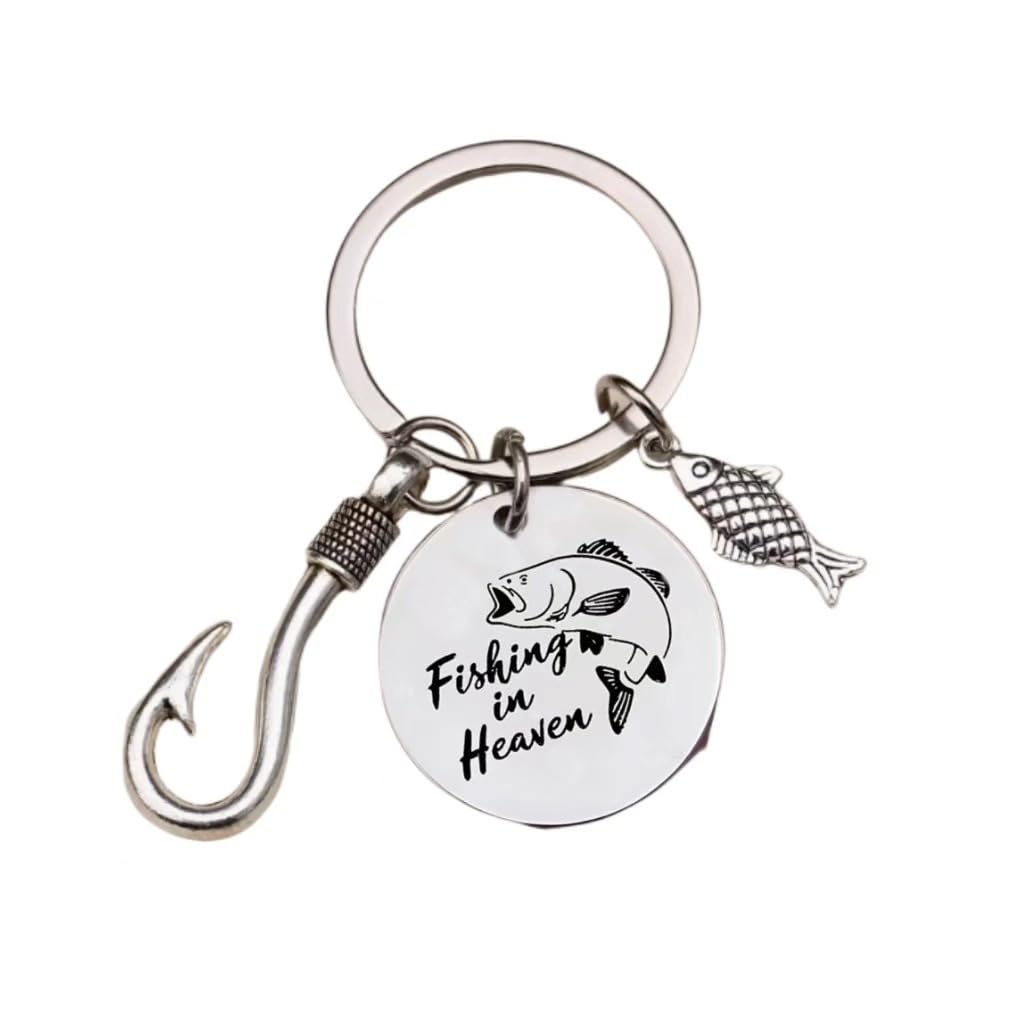 Xyvvol Fishing Gift for Men,Stainless Steel Funny Keyring,Fishing Gift for Dad Grandad Husband Uncle Boyfriend Brother Friends,Fishing Keyring Gift for Christmas Birthday Fathers Day